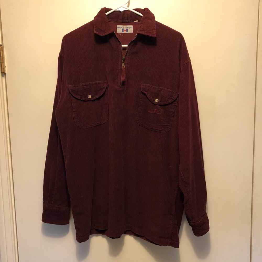 Corduroy Quarter Zip Shirt